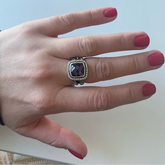 Authentic David Yurman Albion Ring With Lavender Amethyst And Diamonds - Picture 2 of 7